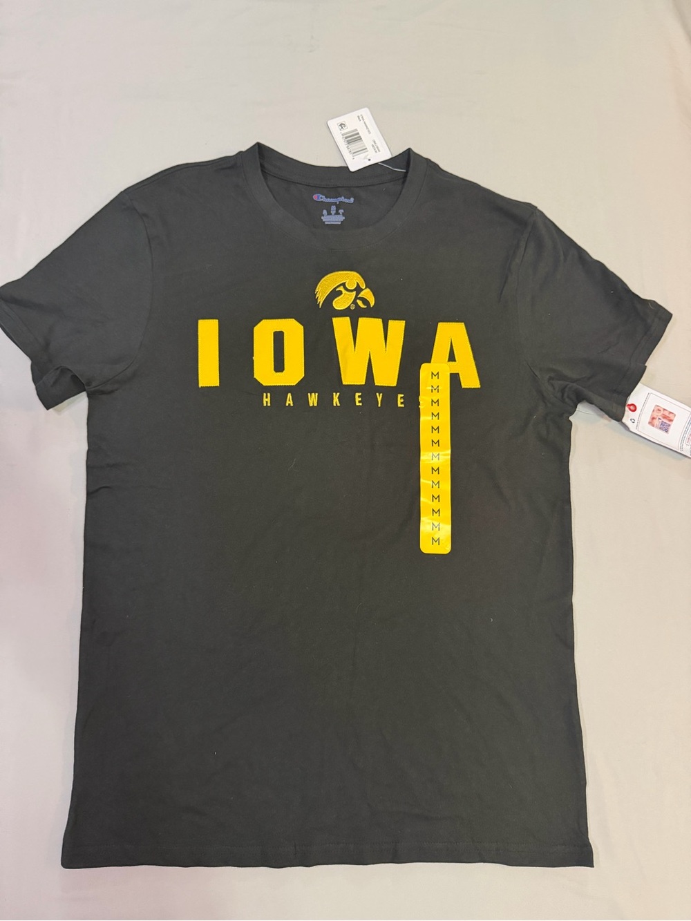 Champion Black Iowa Hawkeyes Short-Sleeve Tee with Gold Logo
